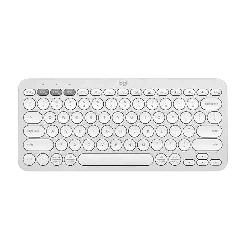 Logitech Pebble Keys 2 K380S Multi-Device Bluetooth Wireless Keyboard Tonal White