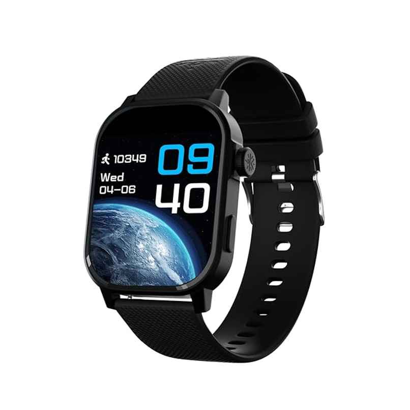 Cultsport Ace X 1.96" AMOLED Display, Live Cricket Score, AOD, BT Calling Smartwatch (Black)
