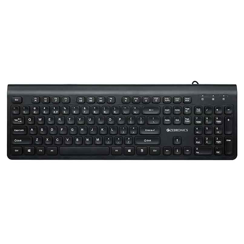 Zebronics K51 Wired Keyboard With 105 Keys, 1.3M Cable Key Usb Interface Slim Plug And Play (Black)
