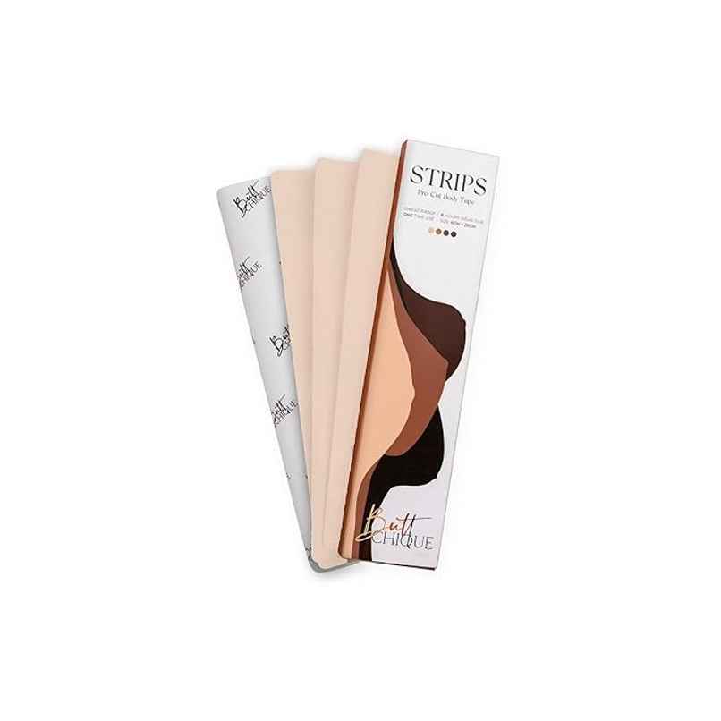 Buttchique Breast Lift Pre-Cut Body Tape Strips (Pack Of 4, Sand) (6 X 28 Cms Strips) Buttchique Breast Lift Pre-Cut Body Tape Strips (Pack Of 4, Sand) (6 X 28 Cms Strips)
