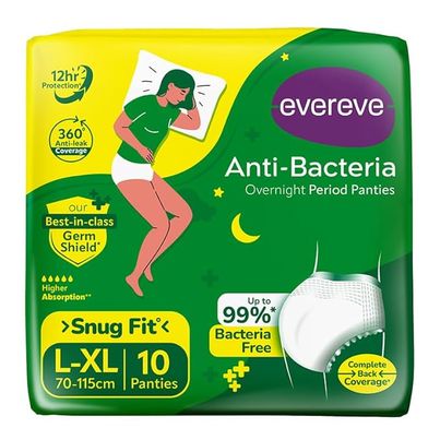 Evereve Anti Bacteria Period Panty for Girls & Women | L - XL