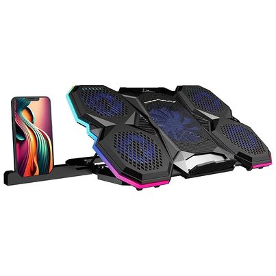 Zebronics Nc8000 Laptop Cooling Pad, Upto 17 Inch, 5 Fans 5 Level Adjustable Speed Control Usb Port