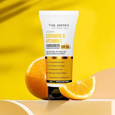 Dr. Sheth'S Ceramide & Vitamin C Sunscreen Spf 50 Pa+++ No White Cast For All Skin Type Dr. Sheth'S Ceramide & Vitamin C Sunscreen Spf 50 Pa+++ No White Cast For All Skin Type