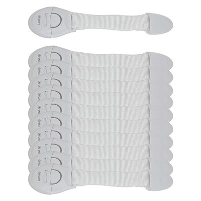 LuvLap Baby Safety Furniture Locks | Pack of 10 | Adjustable and Flexible with 3M Adhesive