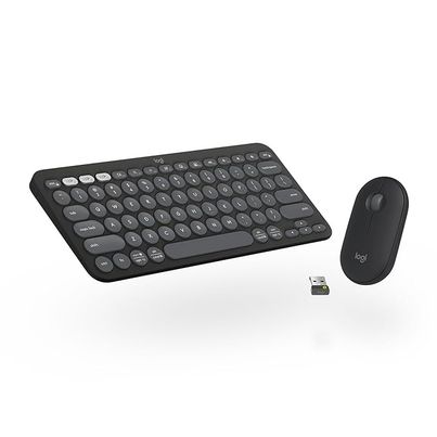 Logitech Pebble 2 Combo Wireless Keyboard And Mouse Quiet And Portable Tonal Graphite