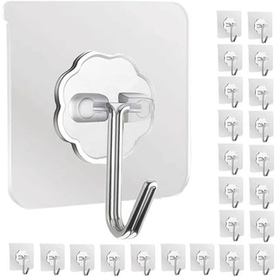 Perpetual Self-Adhesive Hooks | Heavy Duty Waterproof Hooks for Wall & Door | Pack of 10