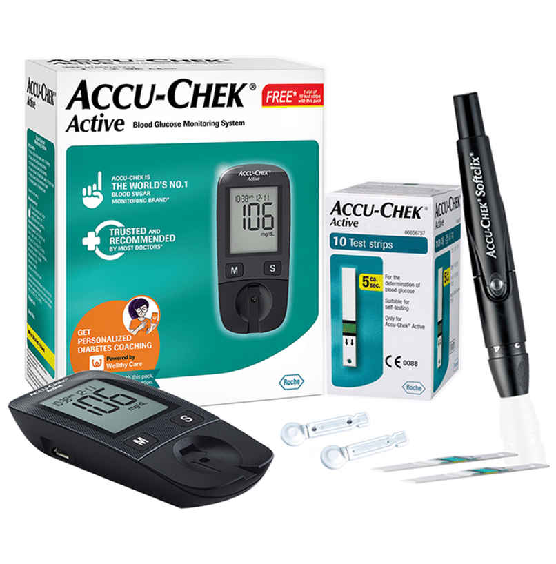 Accu-Chek Active Blood Glucose Monitor With 10 Test strips Free Accu-Chek Active Blood Glucose Monitor With 10 Test strips Free