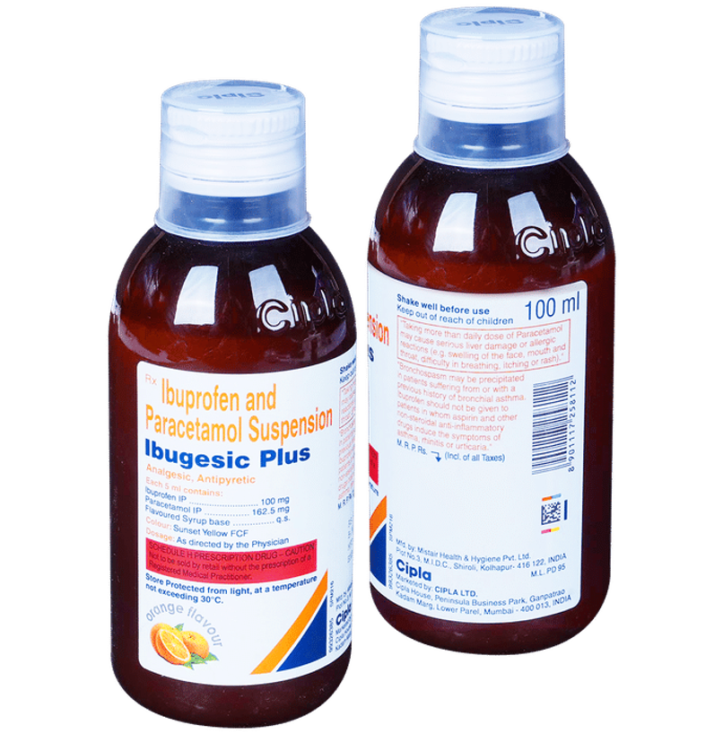 Ibugesic Plus Orange Flavour Oral Suspension 