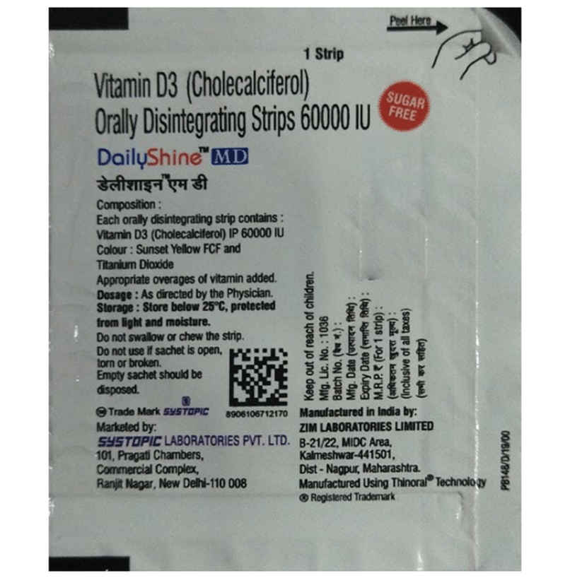 Dailyshine MD Mint Flavour Sugar Free Strip