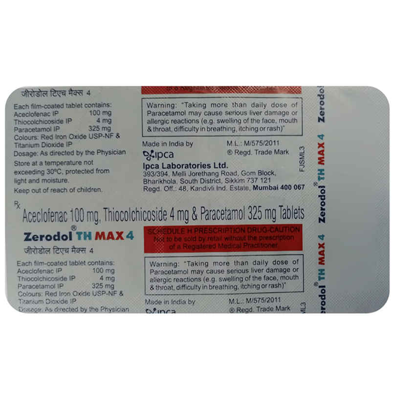Zerodol TH MAX 4 Tablet Zerodol TH MAX 4 Tablet