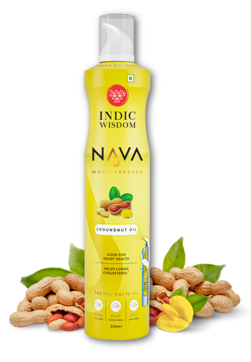 Indic Wisdom Nava Spray - Groundnut Wood Pressed Oil (Spray for cooking)