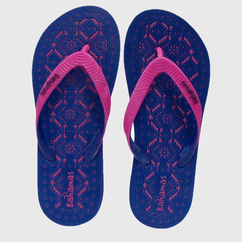 Bahamas Slippers BHL-101 Magenta Navy Blue For Women | 4 UK