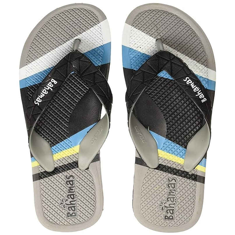 Bahamas Men's BH0102G Flip Flops | Black-Grey | 7 UK