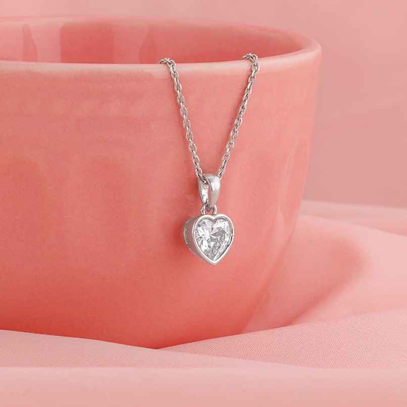 Giva Silver Coeur Pendant with Box Chain Giva Silver Coeur Pendant with Box Chain