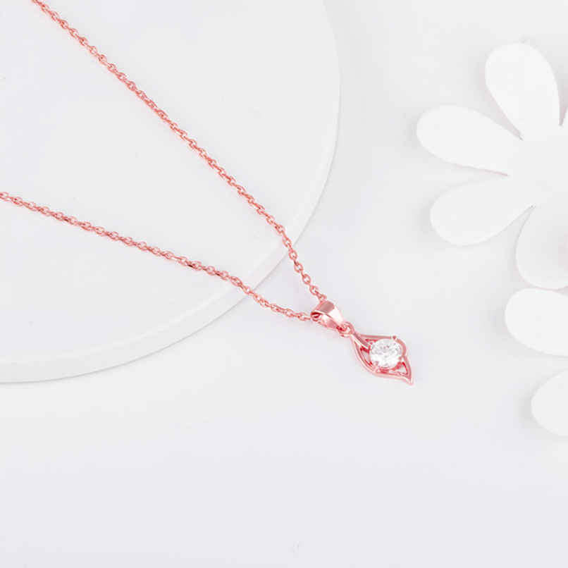 Giva Rose Gold Falling Dew Pendant With Link Chain