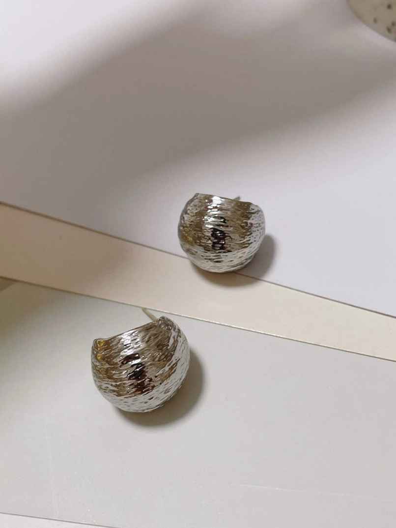 Just Lil Things C Shape Silver Hoop Earrings | Jlt11480