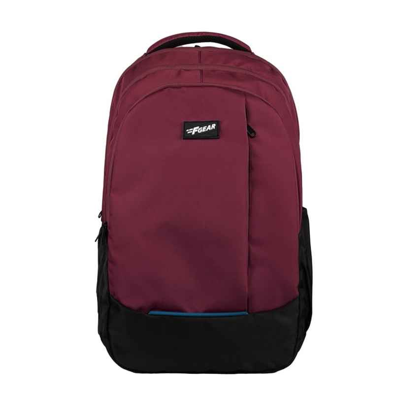 F Gear Unisex Solid Polyester 29 L Backpack | Black and Maroon