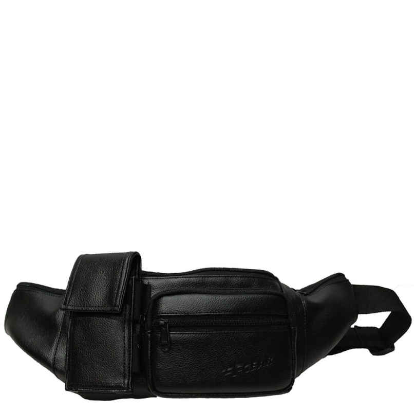 F Gear Unisex Artificial Leather 2 L Waist Bag | Black