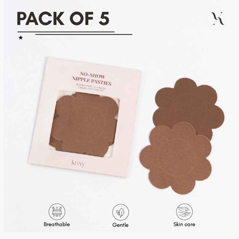 Krvvy No-Show Nipple Pasties - Brown