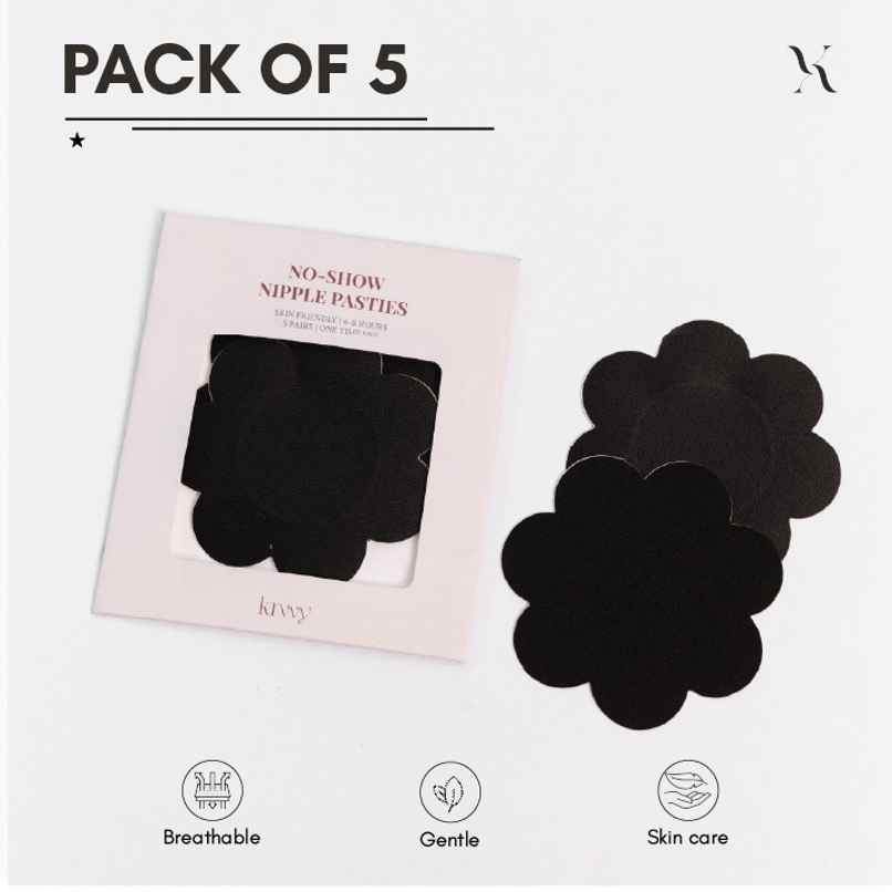 Krvvy No-Show Nipple Pasties - Black Krvvy No-Show Nipple Pasties - Black