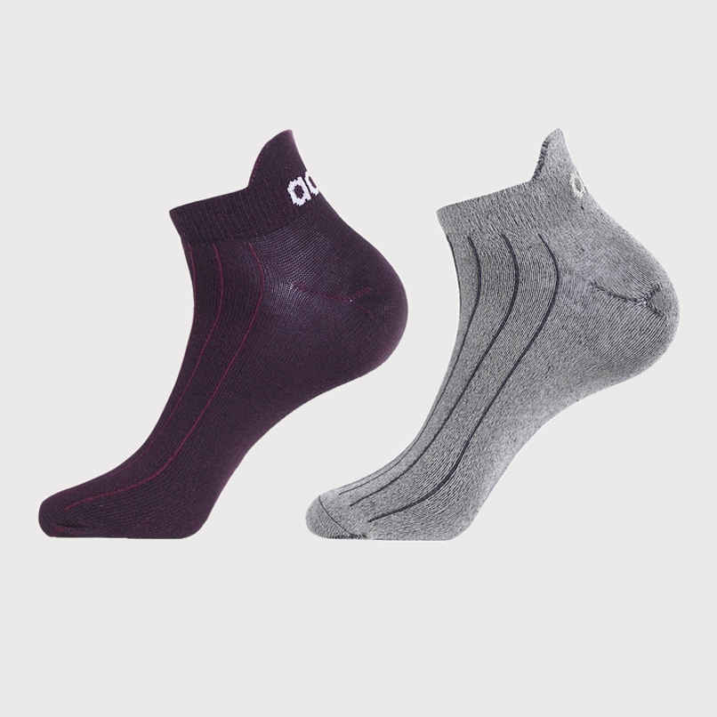 Adidas Men's Flat Knit Low Cut Anthra Melange-Shadow | One Size Socks | Maroon