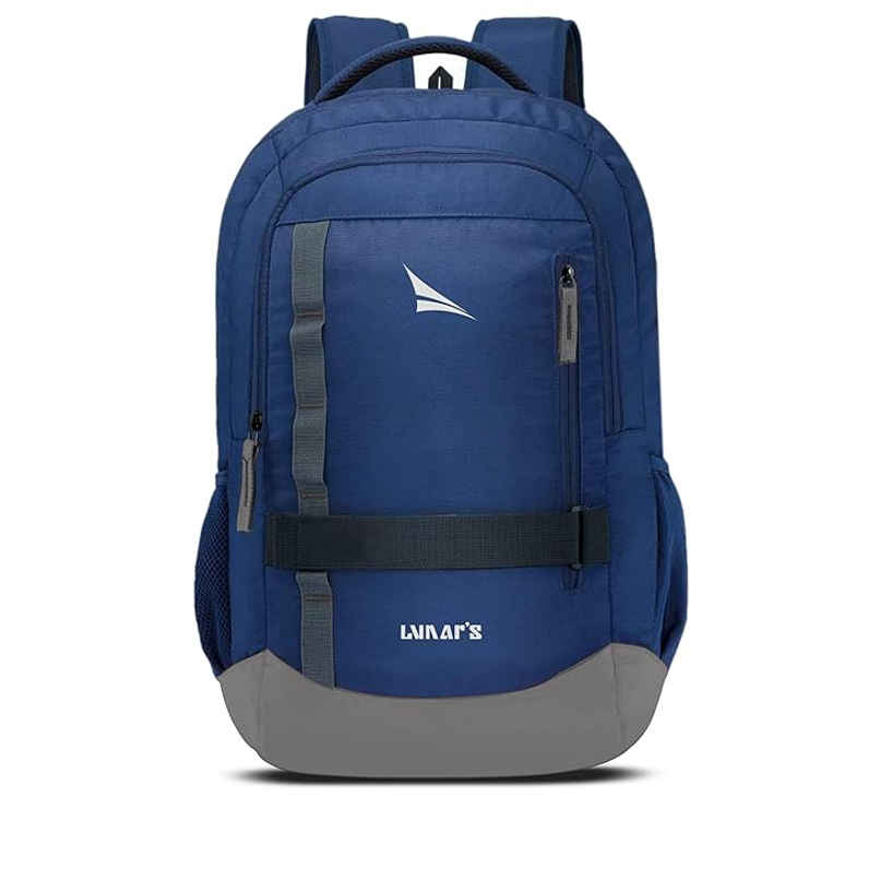 Lunar's Unisex Solid Polyester 48 L Padded Grab Handle Laptop Backpack | Navy Blue - 15.6 Inches