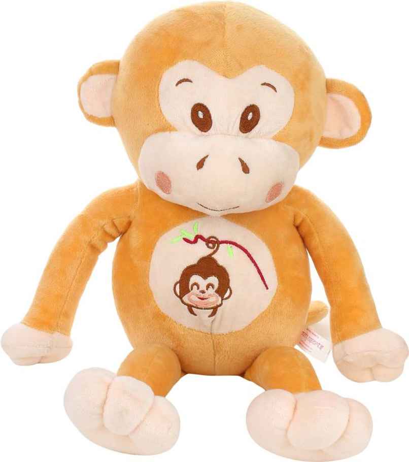 Dearjoy Plush Monkey Shaped Soft Toy Cum Pillow Brown - 30Cm