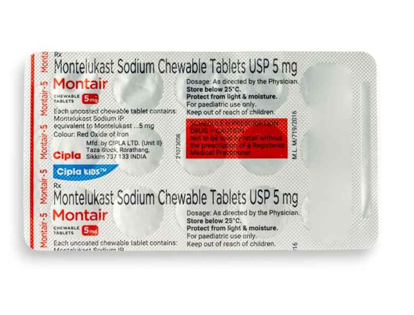 Montair 5mg Strawberry Flavour Chewable Tablet