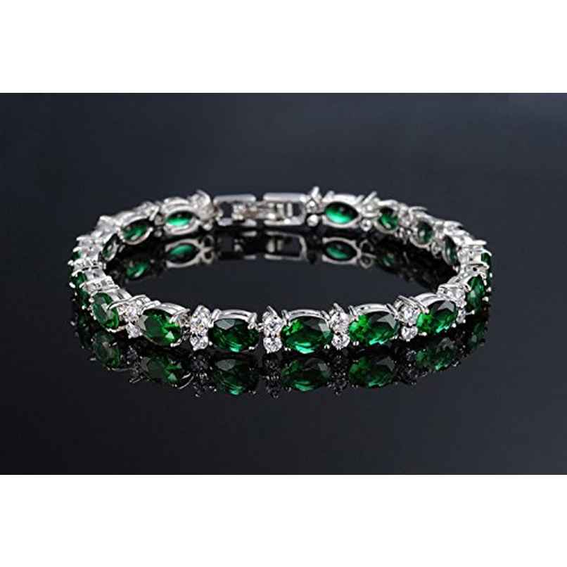 Shining Diva Fashion Platinum Plated Stylish Austrian Crystal Bracelet for Women and Girls | 11955b