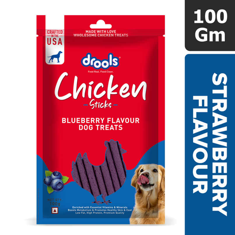 Drools Chicken Blueberry Flavor Dog Treats Sticks