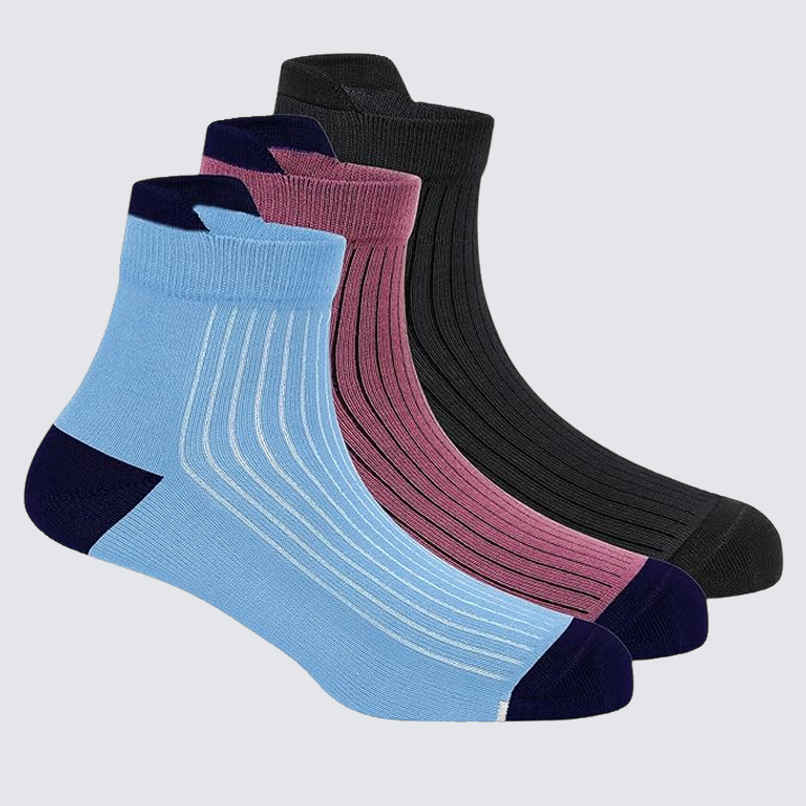 Freecultr Unisex Striped Bamboo Ankle Socks | Assorted - Free Size