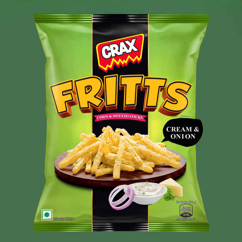 Crax Fritts Sour Cream and Onion Corn & Potato Stick Snacks