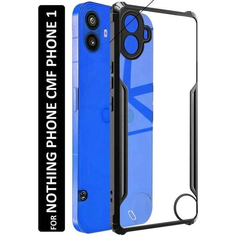 Kwine Case Nothing Cmf Phone 1 Back Cover - Black Bordered Transparent Case Kwine Case Nothing Cmf Phone 1 Back Cover - Black Bordered Transparent Case