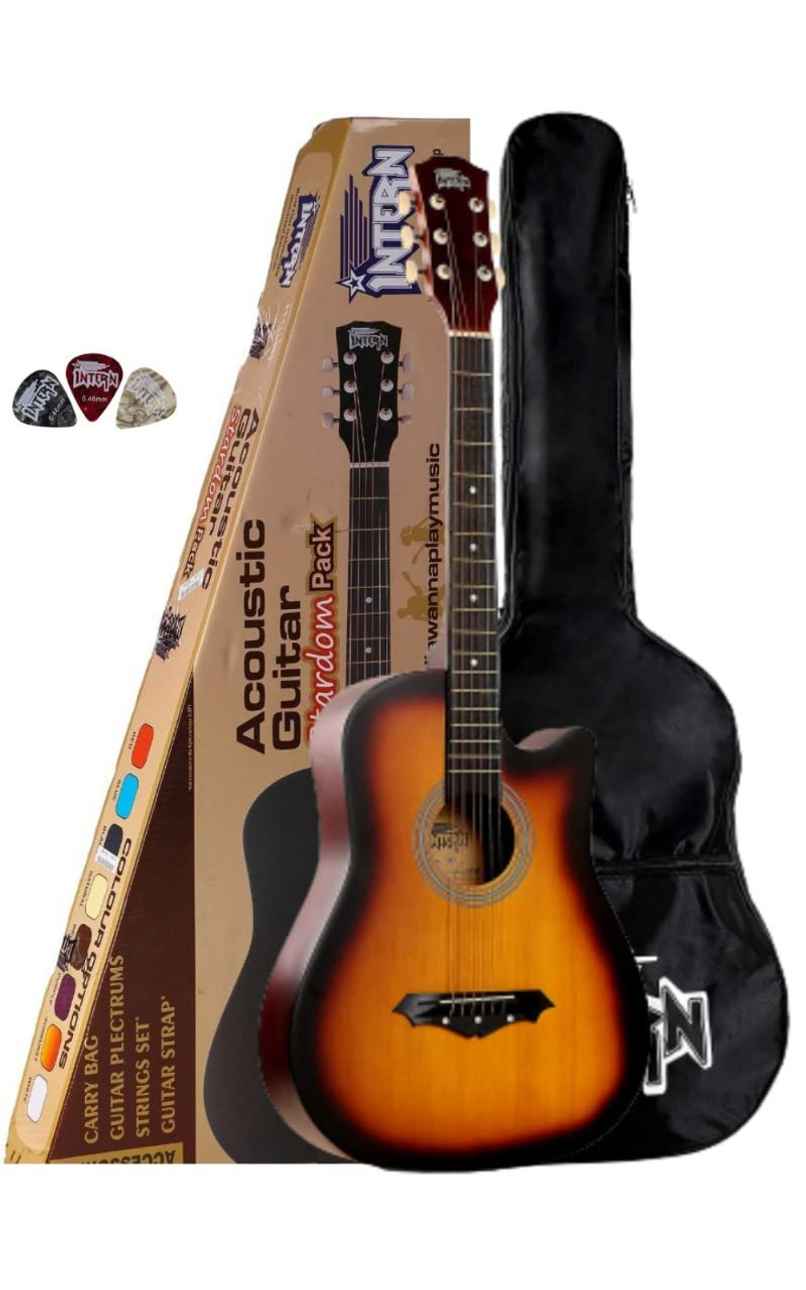 Intern Int-38C-Lgp-3Ts 38 Inch Right Hand Linden Wood Acoustic Guitar Kit | Sunburst Intern Int-38C-Lgp-3Ts 38 Inch Right Hand Linden Wood Acoustic Guitar Kit | Sunburst