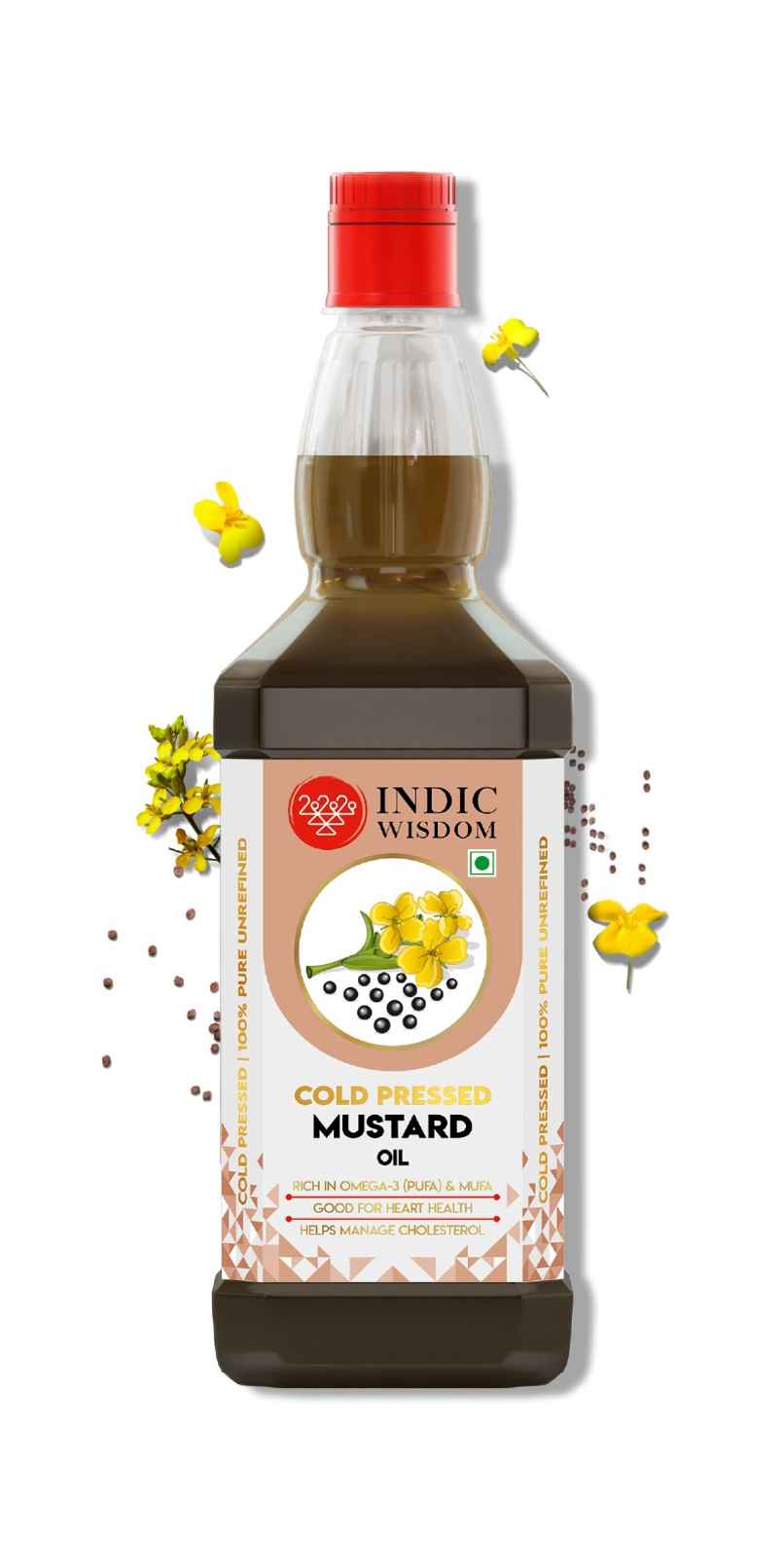 INDIC WISDOM Cold Pressed Mustard Oil | Pure & Unrefined Sarson Oil