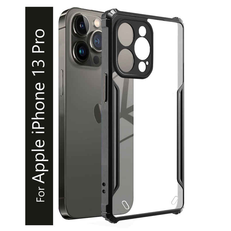 Kwine Case Apple Iphone 13 Pro Back Cover - Black Bordered Transparent Case Kwine Case Apple Iphone 13 Pro Back Cover - Black Bordered Transparent Case
