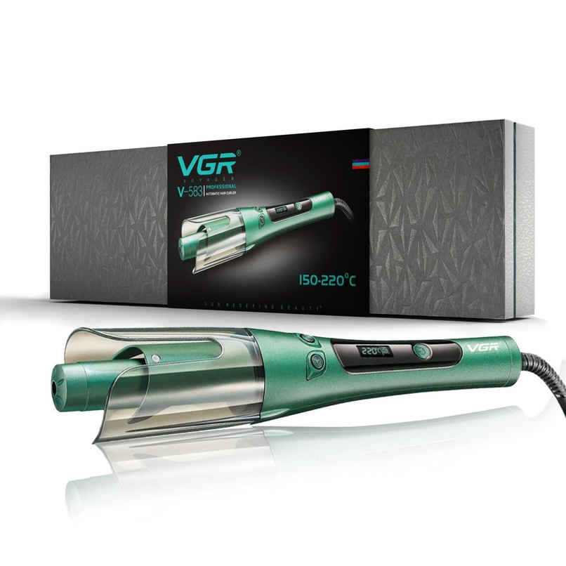 VGR V-583 Professional Automatic Hair Curler | 220�c Max Heat | 360� Swivel Cord | Green