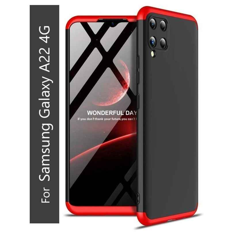 Kwine Case Samsung Galaxy A22 4G Back Cover - 360 Degree Case - Red Color Kwine Case Samsung Galaxy A22 4G Back Cover - 360 Degree Case - Red Color