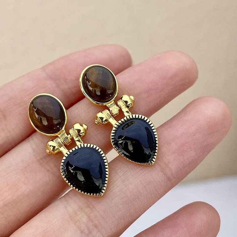 Just Lil Things Agate Stone Multicolor Pin Earrings | Jlt12364 Just Lil Things Agate Stone Multicolor Pin Earrings | Jlt12364