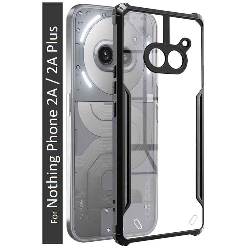 Kwine Case Nothing Phone 2A / 2A Plus Back Cover - Black Bordered Transparent Case
