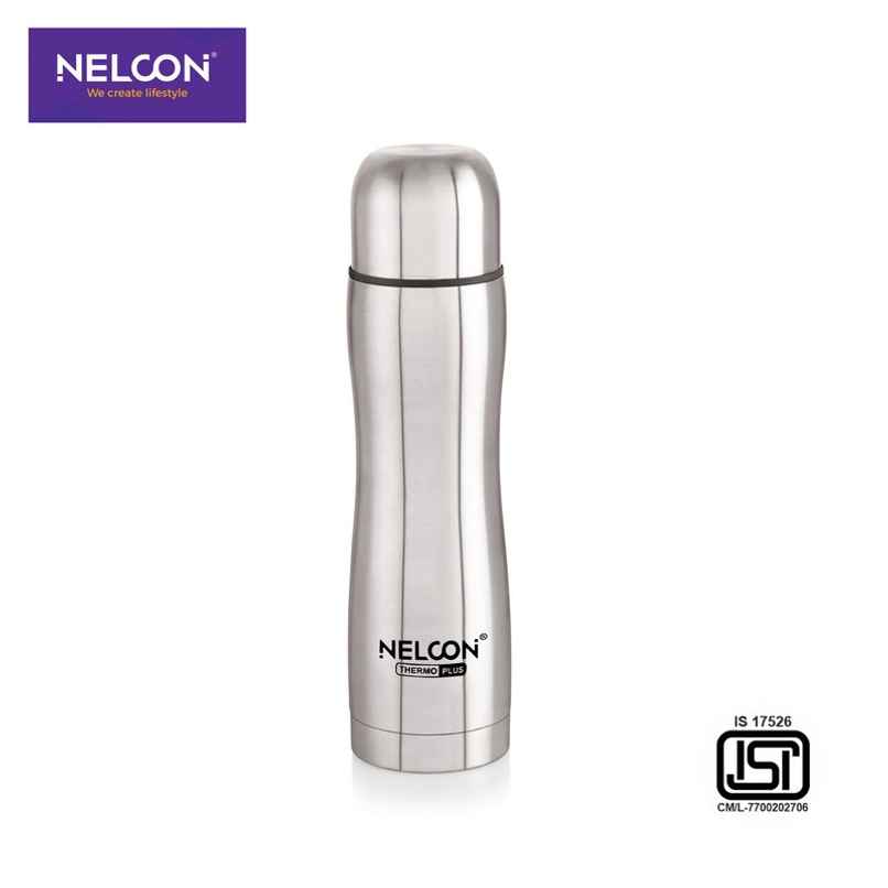 Nelcon Glory 24 Hrs Hot&Cold | Vacuum Flask 500 ml | Easy Grip | ISI Certified | Sliver Nelcon Glory 24 Hrs Hot&Cold | Vacuum Flask 500 ml | Easy Grip | ISI Certified | Sliver