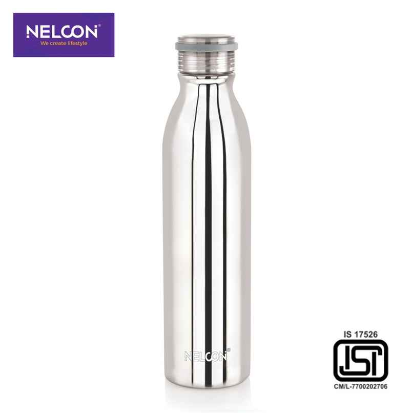 Nelcon Stark Vacuum Flask SS Bottle | School | Hiking | ISI Certified | 1 L | Sliver Nelcon Stark Vacuum Flask SS Bottle | School | Hiking | ISI Certified | 1 L | Sliver