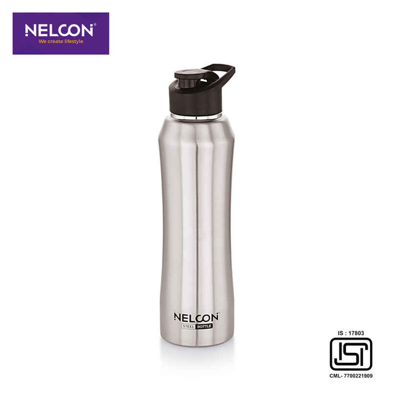 Nelcon Stainless Steel Elito Sipper Sports Water Bottle | Silver | 1 L Nelcon Stainless Steel Elito Sipper Sports Water Bottle | Silver | 1 L