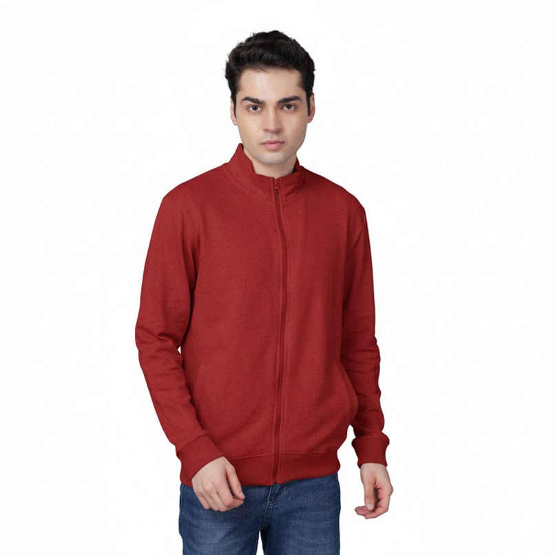 Men's Cotton Rich Premium Sweat Jacket | Red - XXL