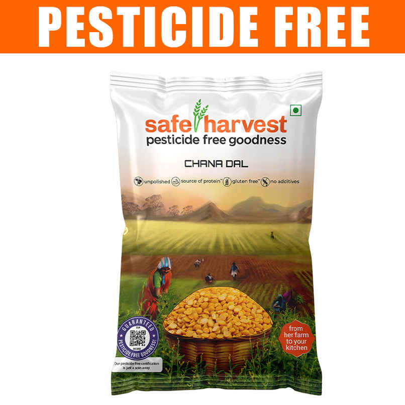 Safe Harvest Pesticide-Free Unpolished Chana Dal | Natural | No Artificial Flavours