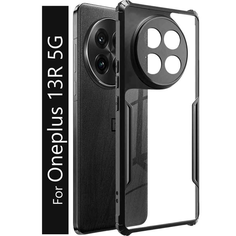 Kwine Case Oneplus 13R 5G Back Cover - Black Bordered Transparent Case