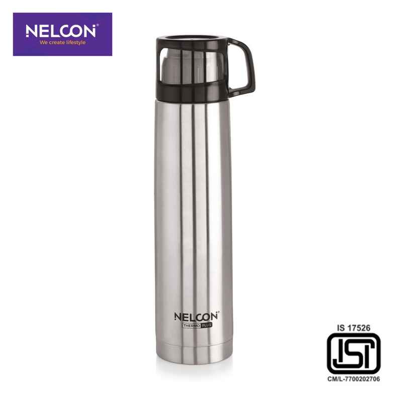 Nelcon Classy Flask 500 ml | Vacuum Flask Water Bottle | ISI Certified | Sliver Nelcon Classy Flask 500 ml | Vacuum Flask Water Bottle | ISI Certified | Sliver