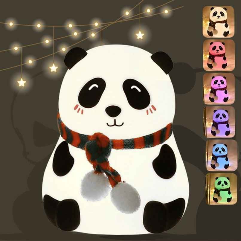 Fablue Night Lamp for Bedroom - Rechargable Color Changing Cute Panda Night Lamp for Kids