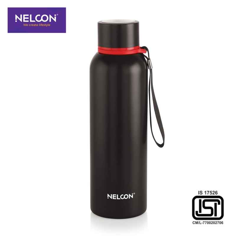 Nelcon Stainless Steel Leo Flask | ISI Certified | Bpa Free | Durable | Leak Proof | 750 ml | Black Nelcon Stainless Steel Leo Flask | ISI Certified | Bpa Free | Durable | Leak Proof | 750 ml | Black