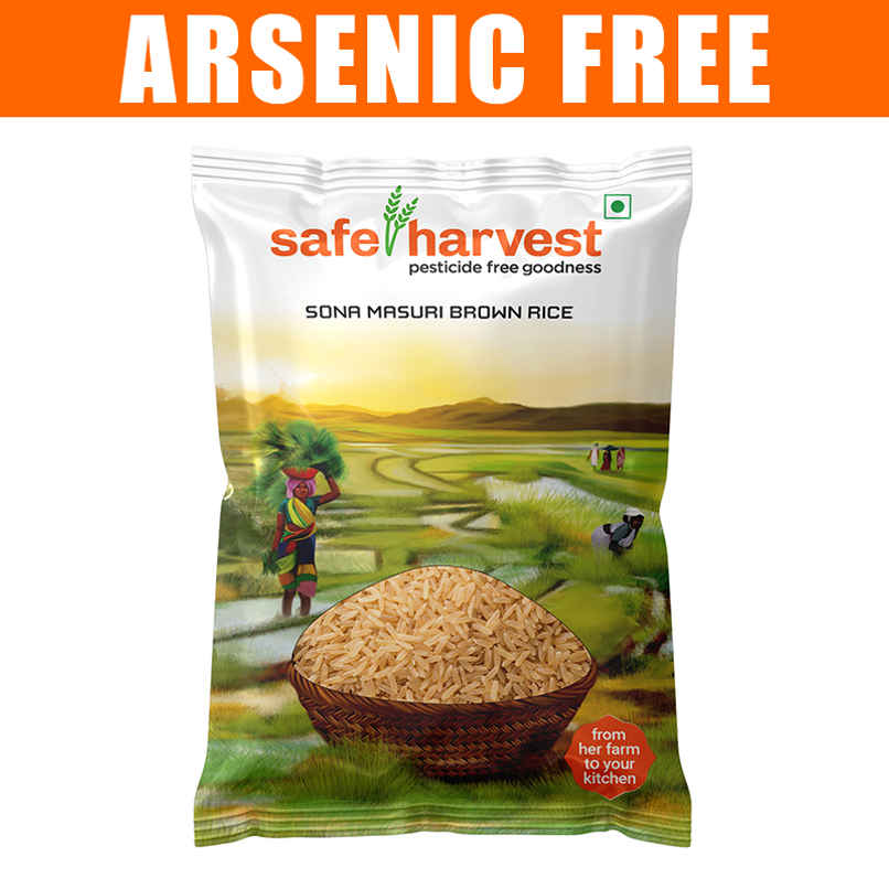 Safe Harvest Pesticide Free Sonamasuri Unpolished Brown Rice | Arsenic Free Safe Harvest Pesticide Free Sonamasuri Unpolished Brown Rice | Arsenic Free